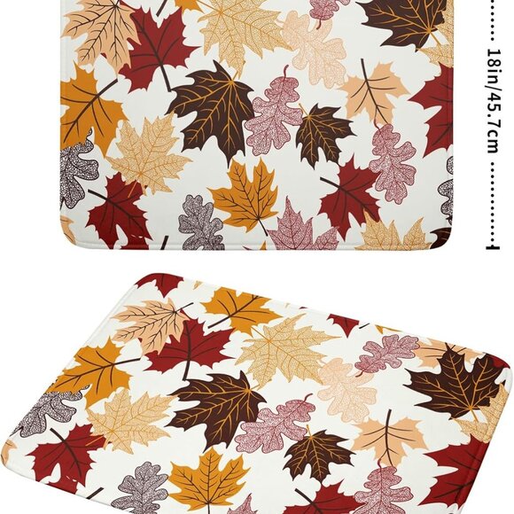 Maple Leaf Dish Drying Mat Large 18x24 inches Fall Autumn Colorful Leaves Dish D - Picture 3 of 7
